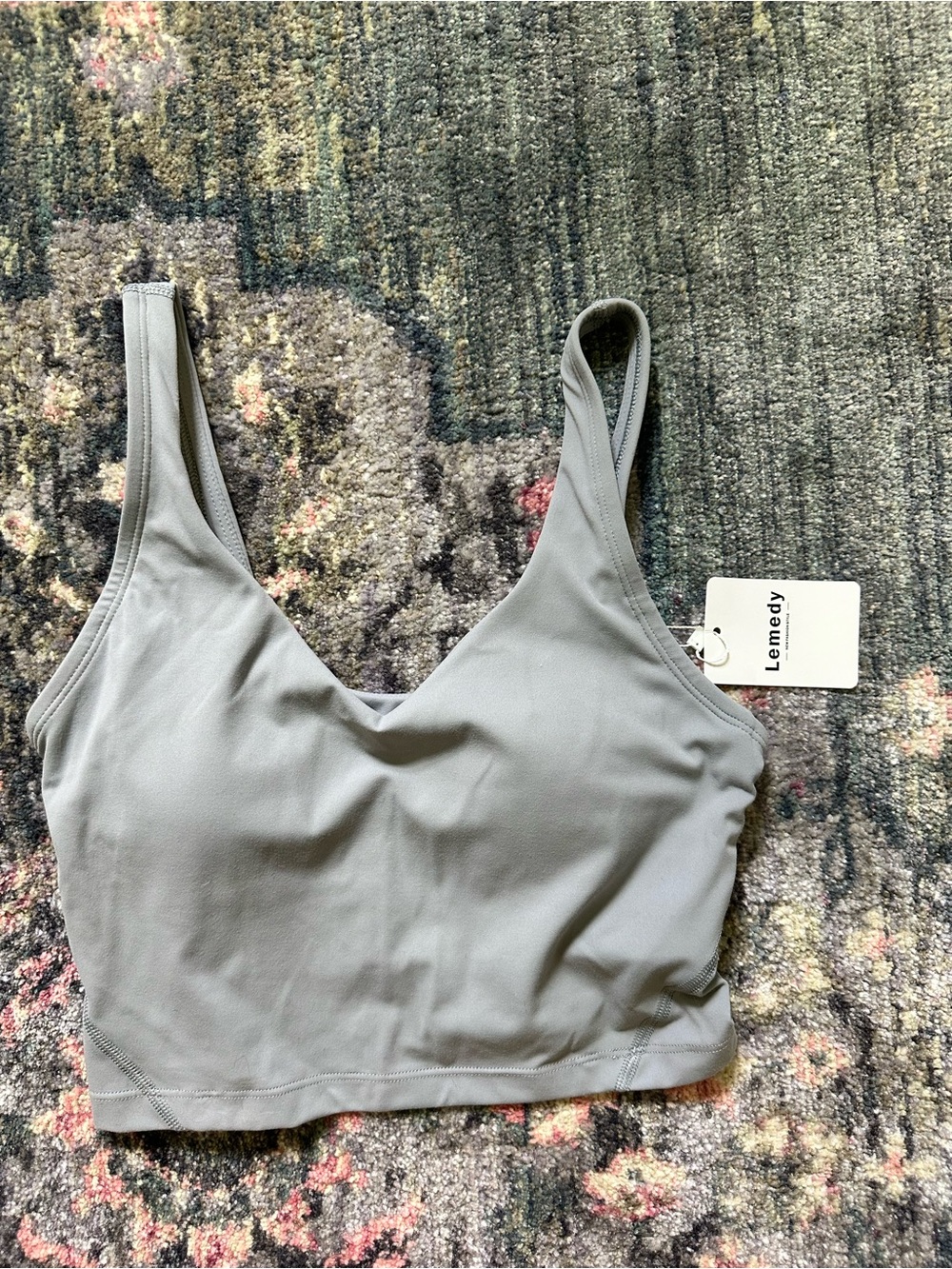 Lemedy Seamless Light Gray Sports Bralette - Soft Support Padding NWT Size 4
